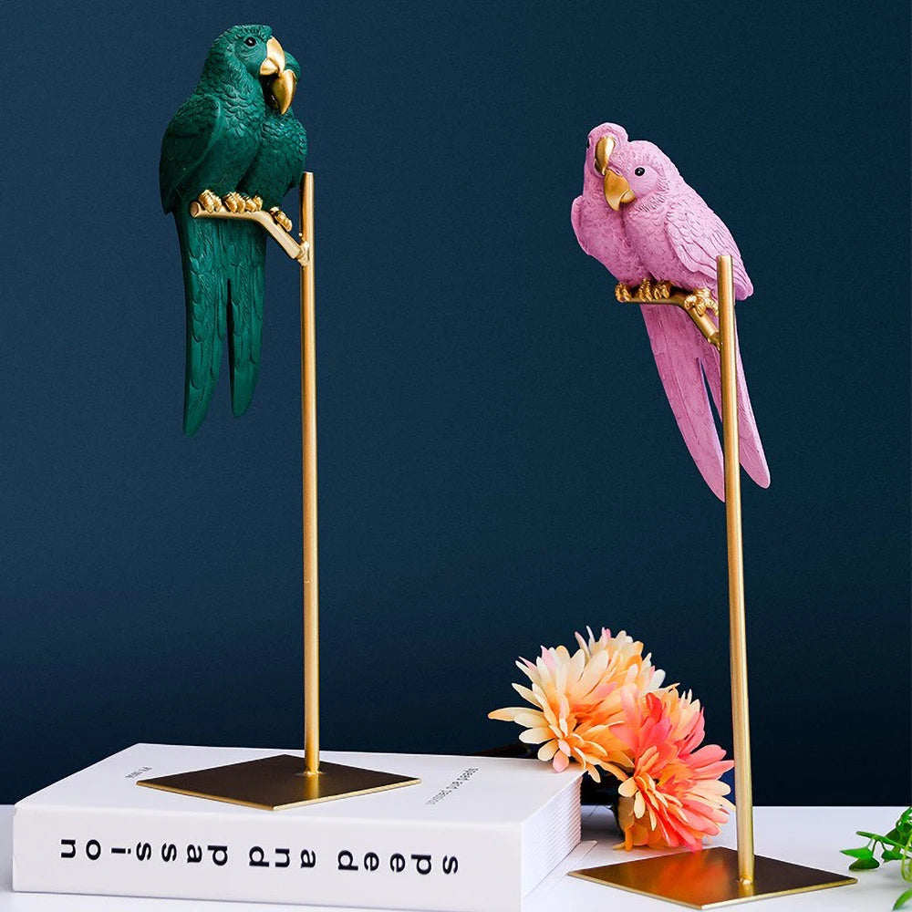Handmade Couple Parrot Resin Love Bird Desk Ornaments