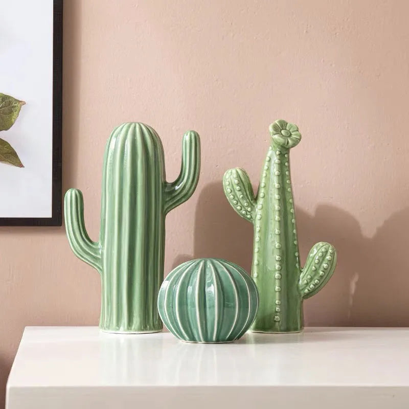 Nordic Ceramic Cactus Ornaments