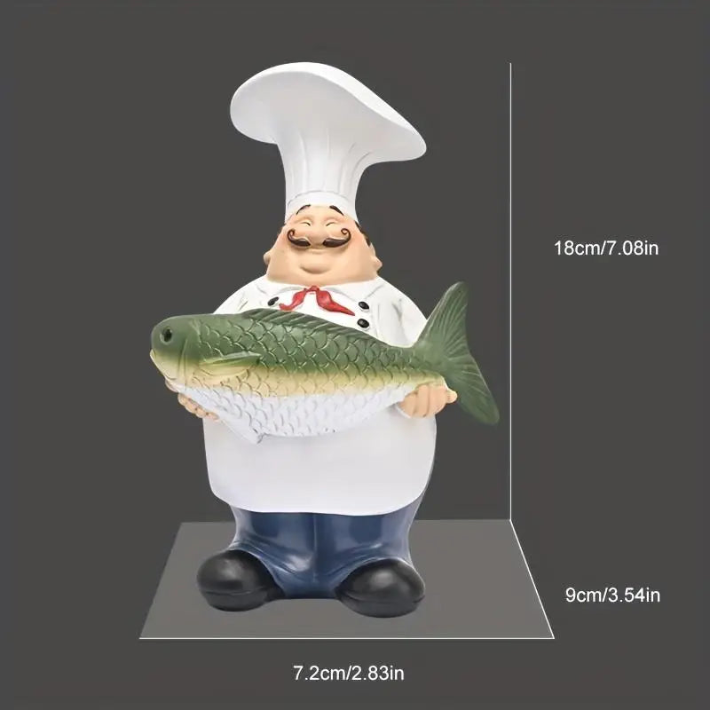 Hand-Painted Resin Chef Statue Decoration
