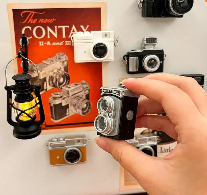 Miniature Camera &amp; Lamp Light-Up Fridge Magnets