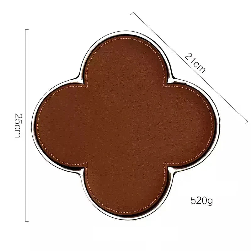 Luxury Leather Clover Tray