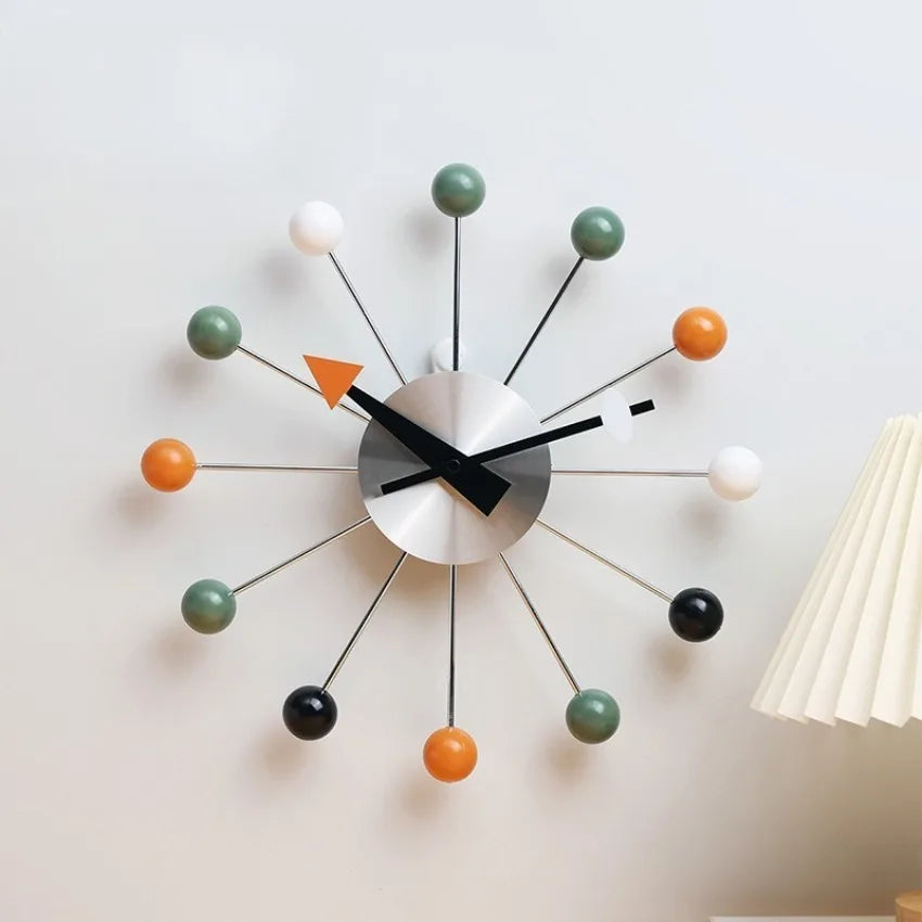 Modern Silent Pop Colour Ball Wall Clock