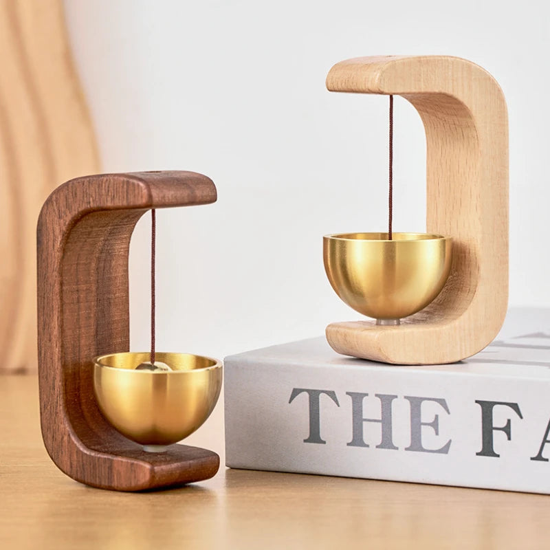Magnetic Wooden Doorbell Chime with Copper Bell