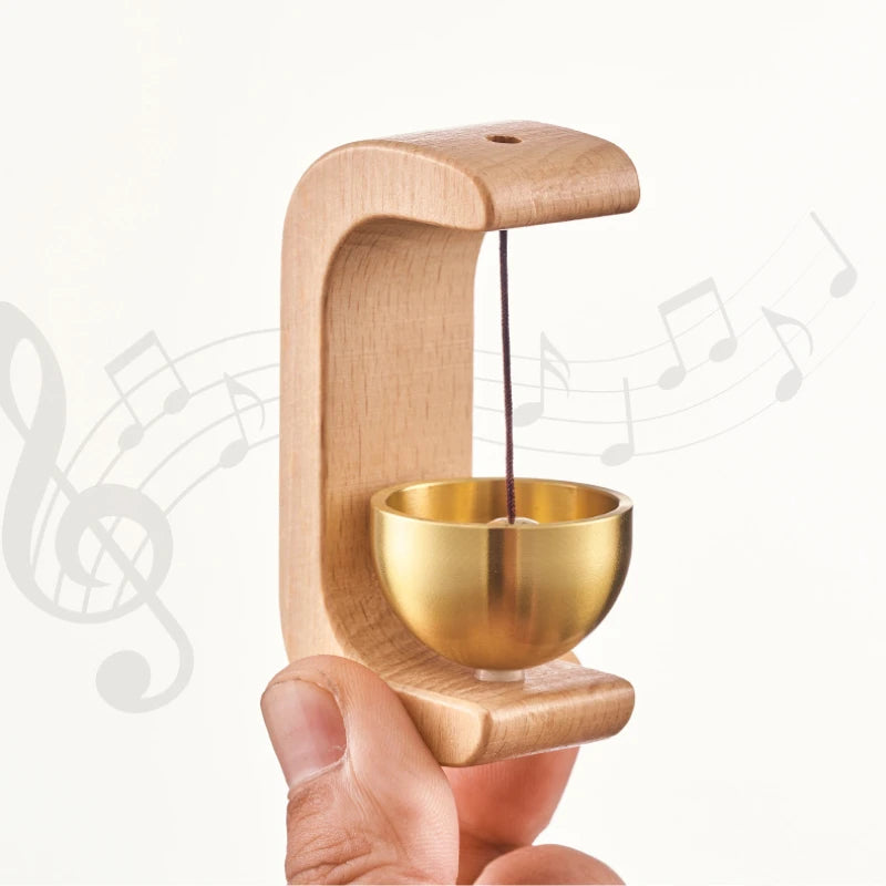Magnetic Wooden Doorbell Chime with Copper Bell
