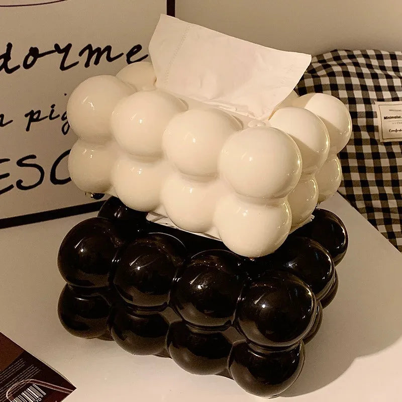 Modern Bubble Cloud Tissue Box with Lifting Spring - Ikorii