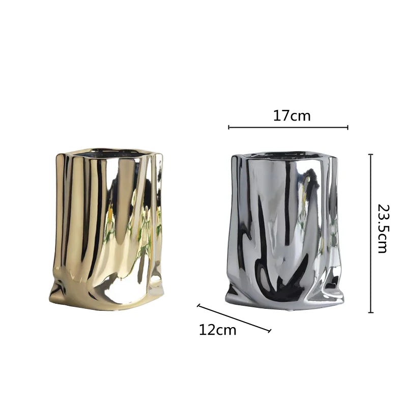 Modern Ruffled Ceramic Vase