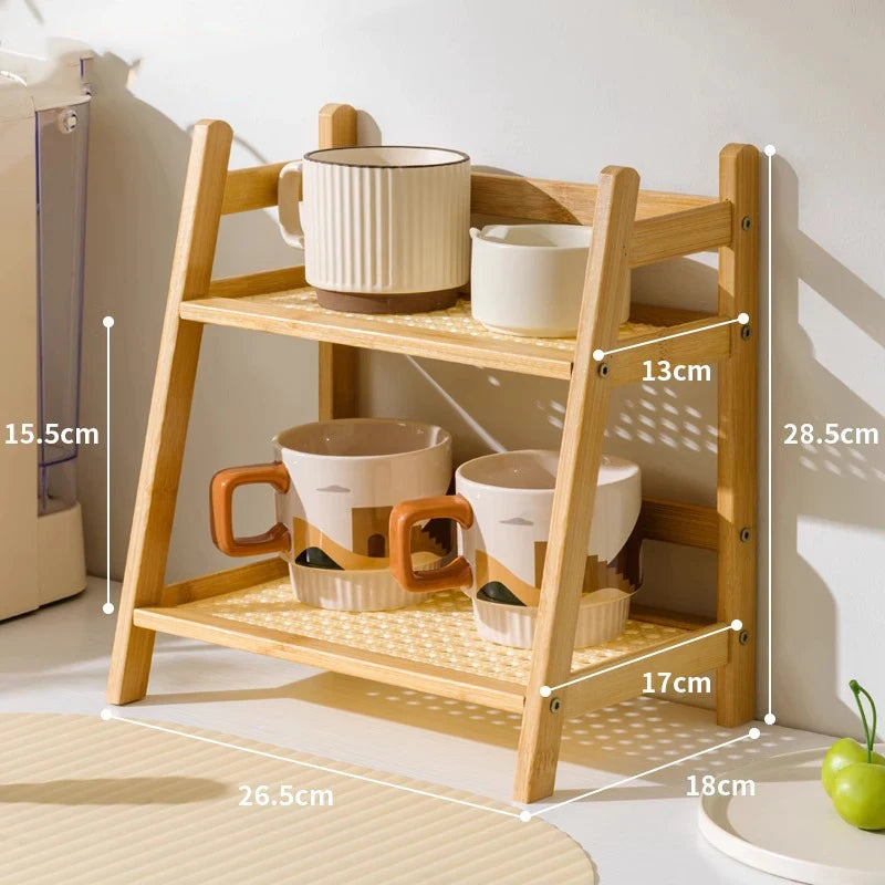Bamboo Countertop Organizer Shel