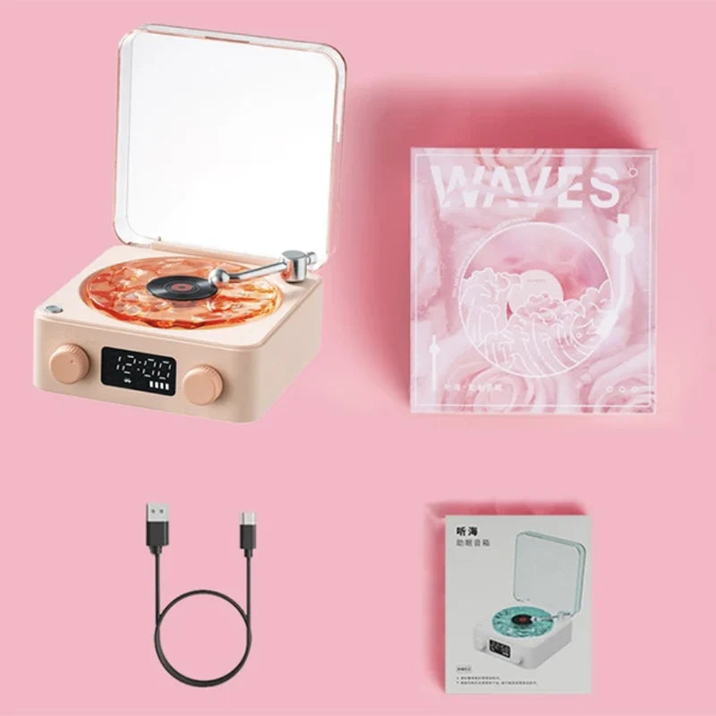 Retro Vinyl Bluetooth Speaker with White Noise and RGB Light