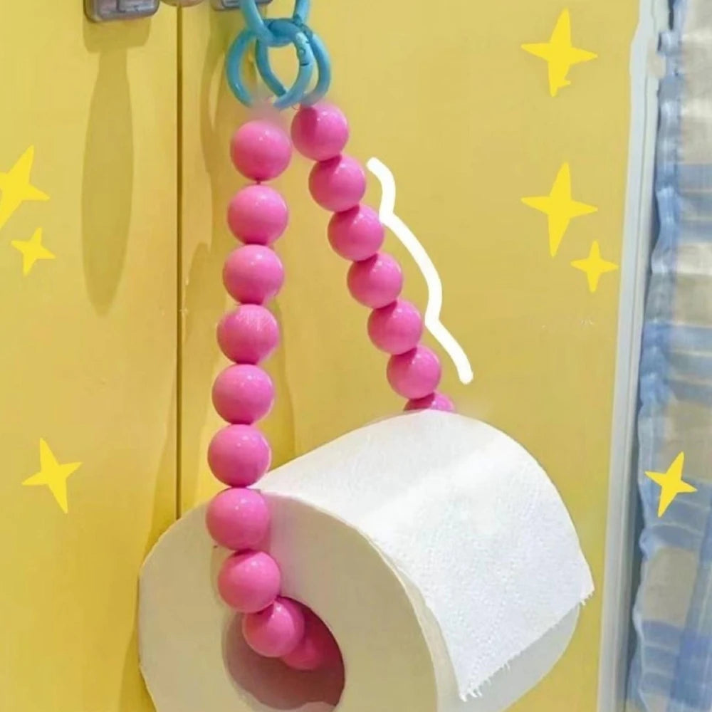 Beaded Hanging Toilet Paper &amp; Tissue Holder | Decorative Multifunctional Home Accessory