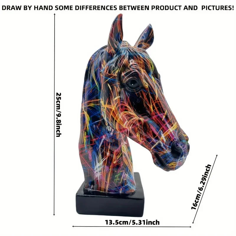 Graffiti Horse Head Figurine