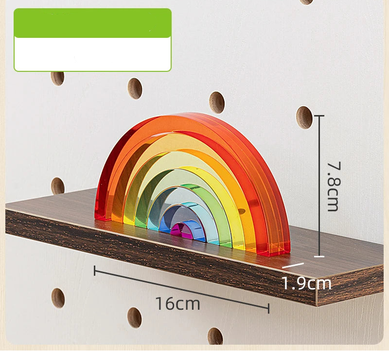 Patchwork Rainbow Acrylic Stacking Sculpture