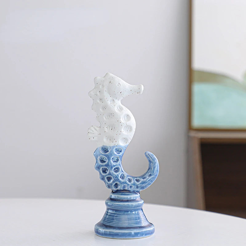 Resin Seahorse Chess Piece Statue