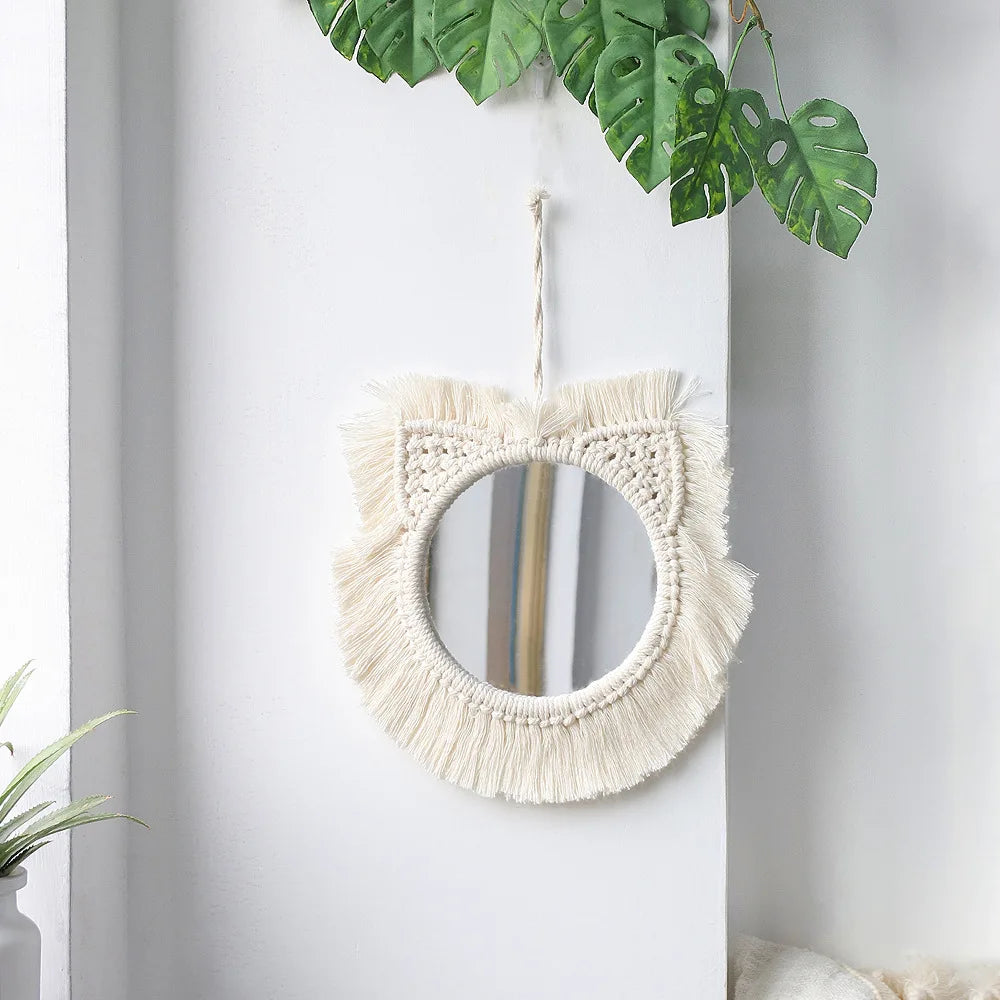 The Sunburst Handcrafted Macrame Mirror