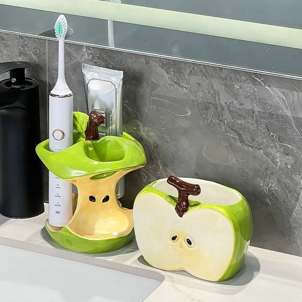 Creative Fruit-Shaped Ceramic Toothbrush Holder