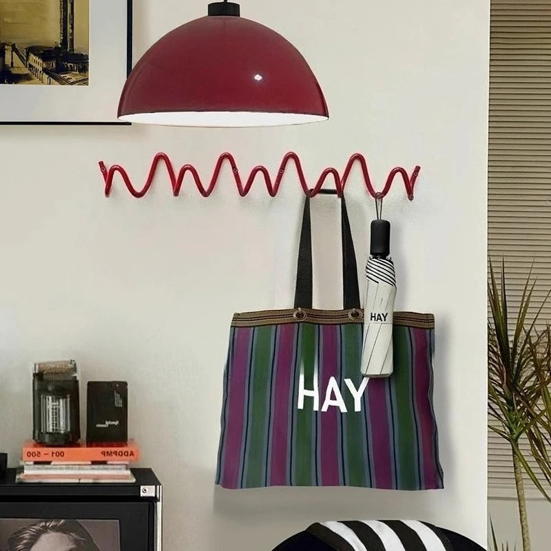 Creative Wave Iron Wall-Mounted Coat Rack | Minimalist Multi-Hook Clothes Organizer