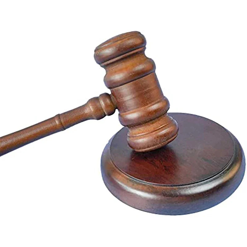 Handcrafted Wooden Judge Gavel with Sound Block