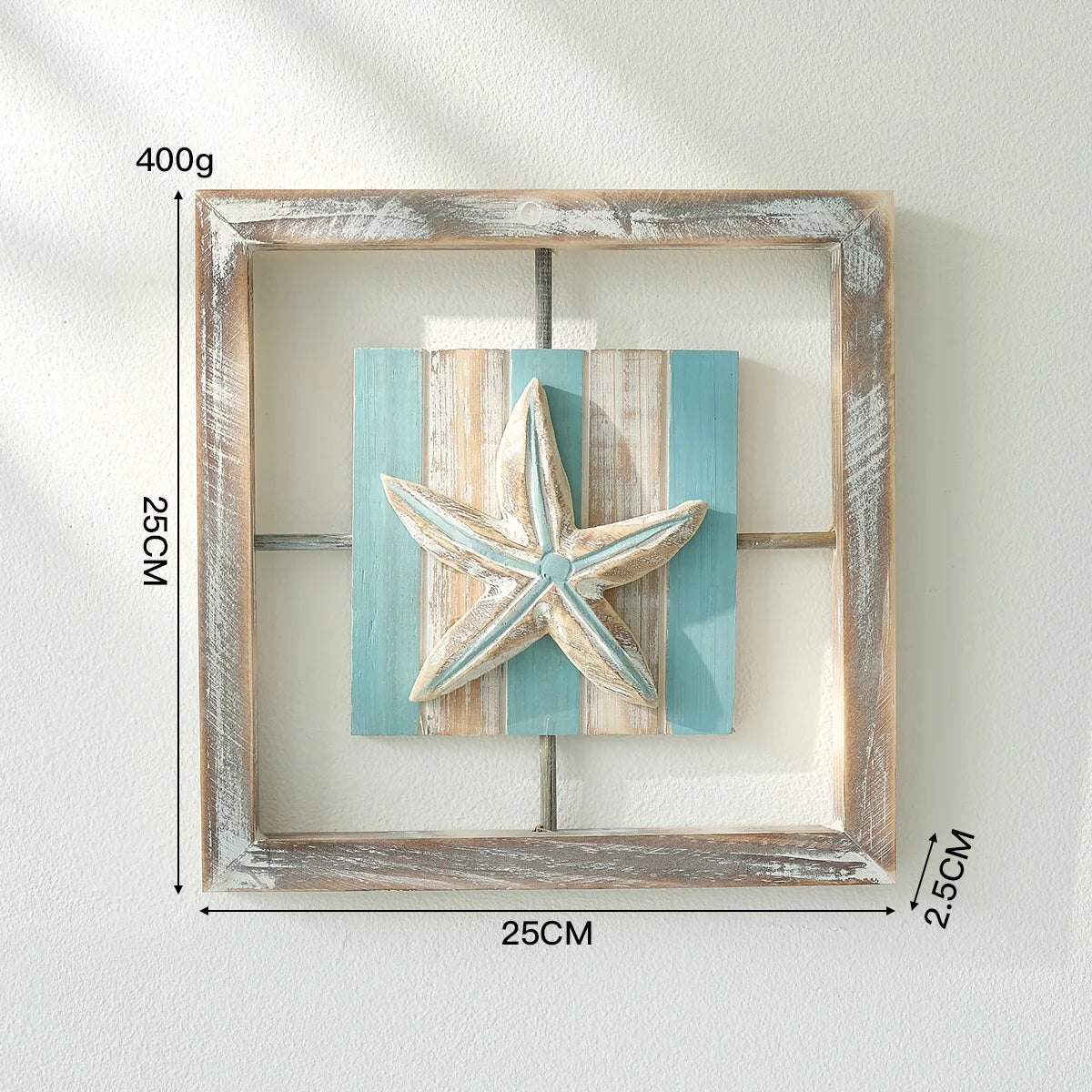 Wooden Conch Shell Wall Hanging- Mediterranean Ocean Décor