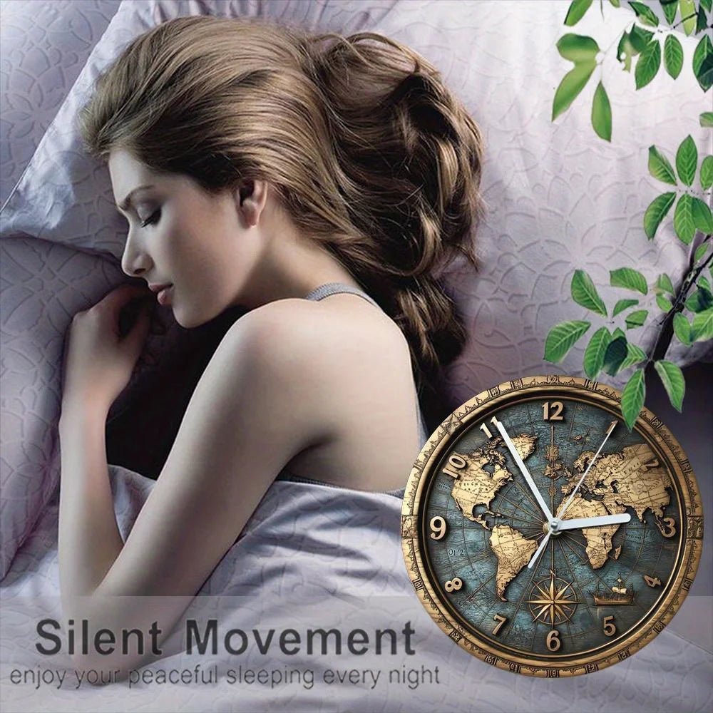 Sailboat Theme Vintage Round Wooden Wall Clock