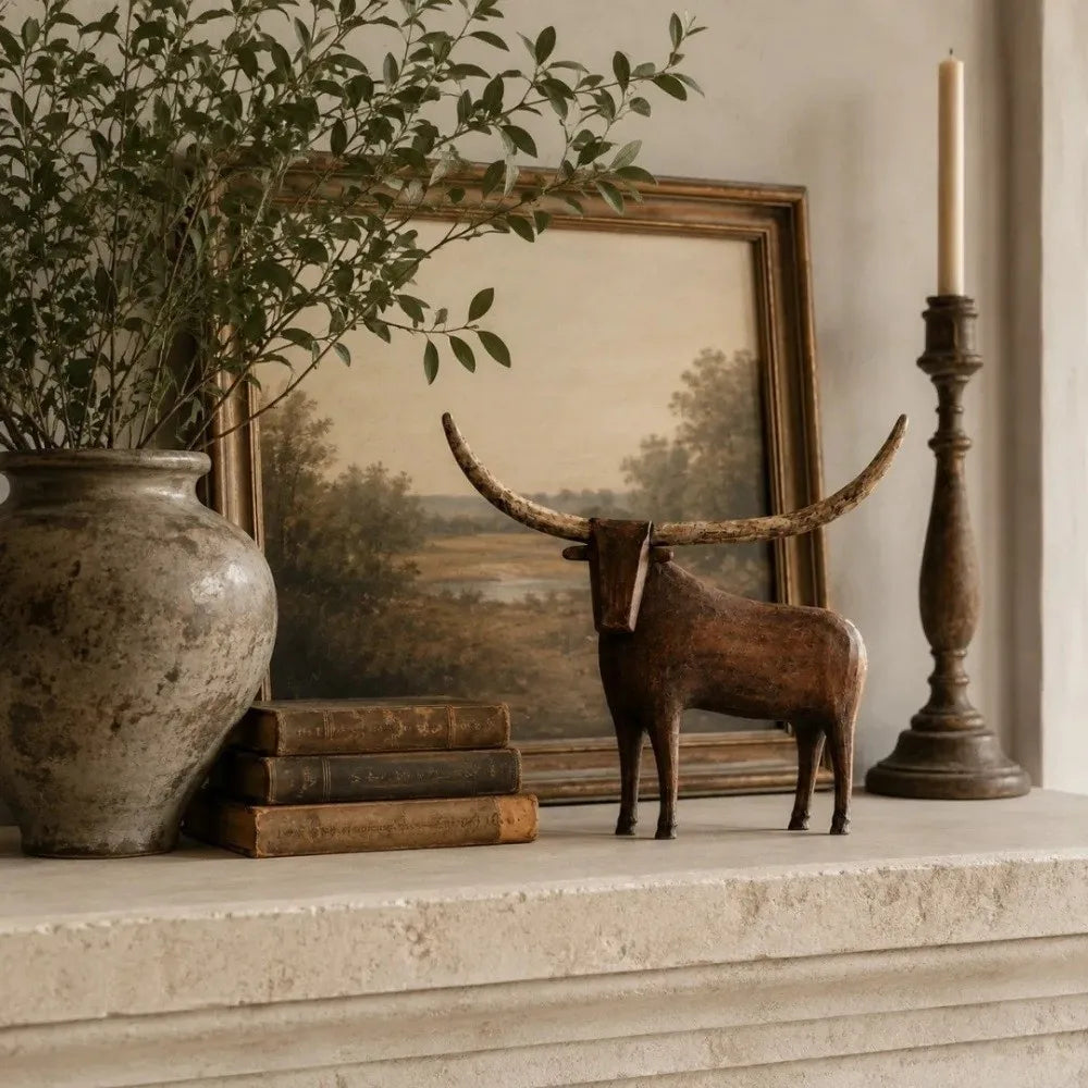 Rustic Western Animal Figurine – Cow or Sheep