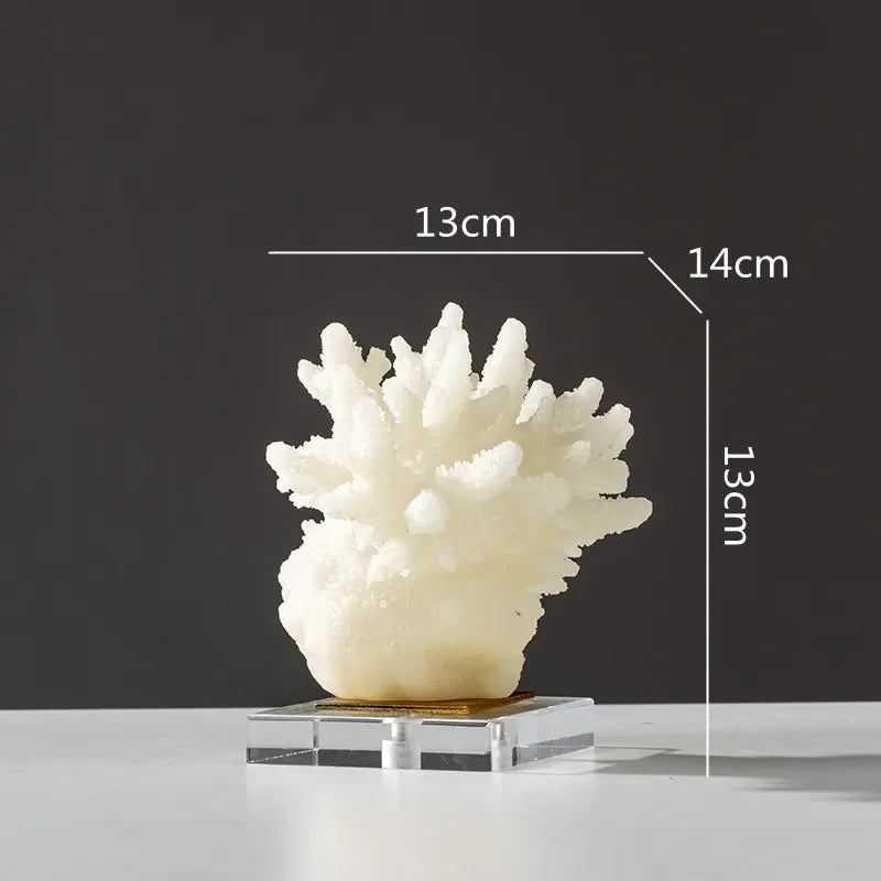 Decorative Faux Coral Sculpture on Crystal Base