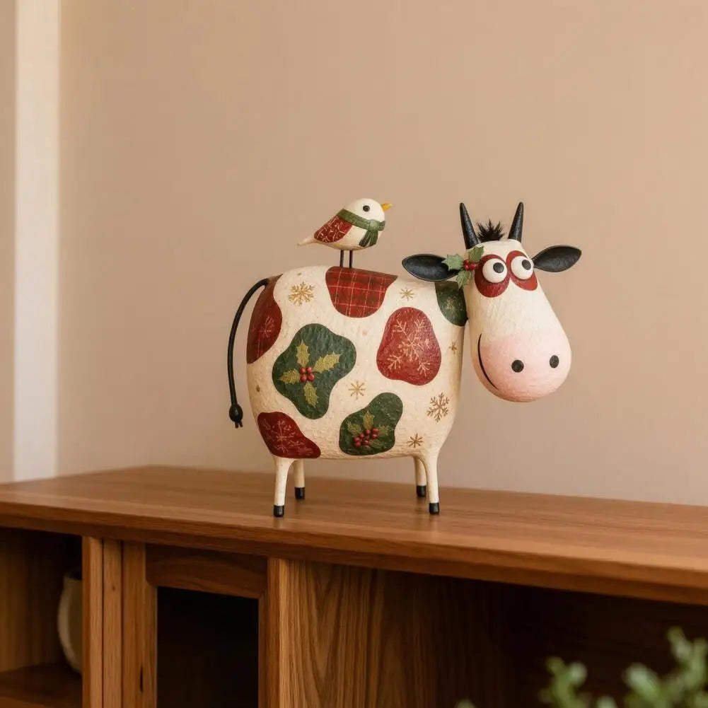 Rustic Farmhouse Cow Resin Statue