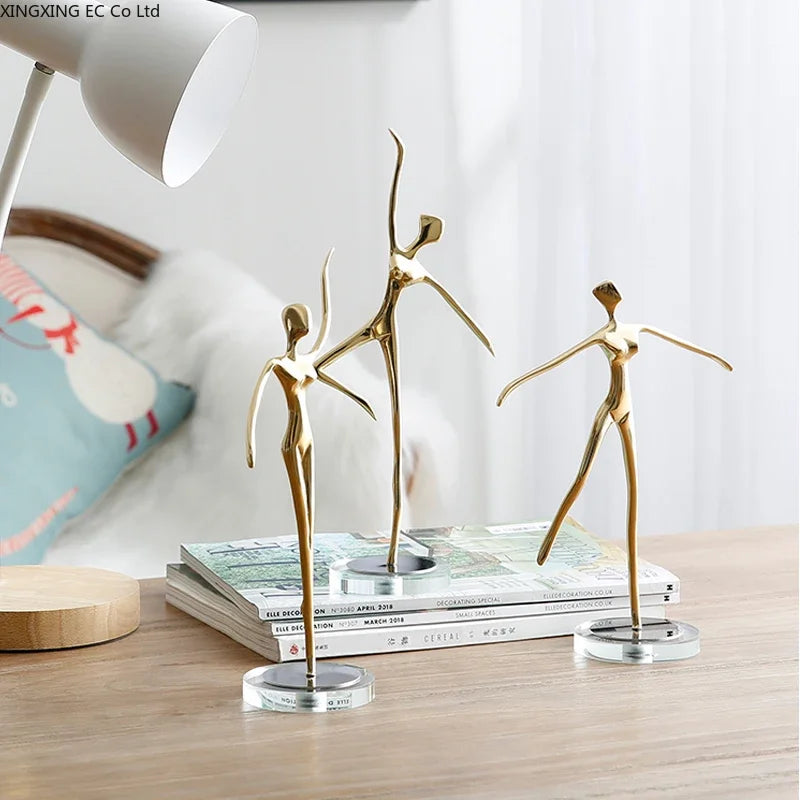 Copper Ballet Girl Figurines
