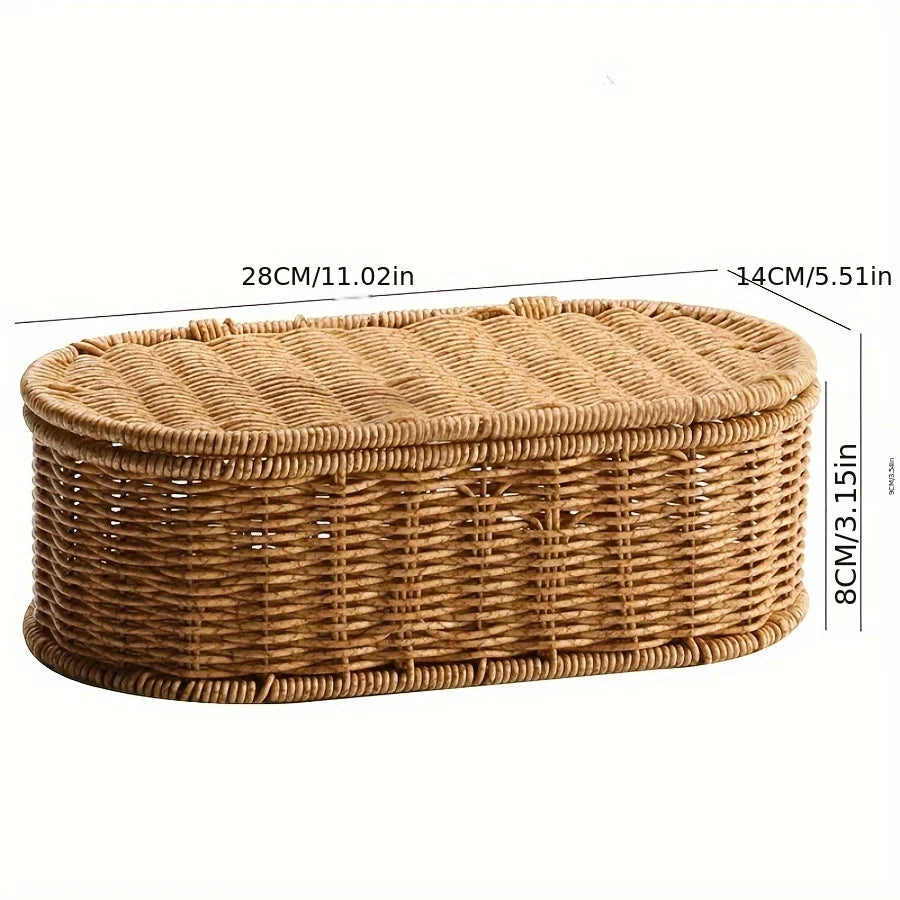 Boho Rattan Style Woven Storage Basket