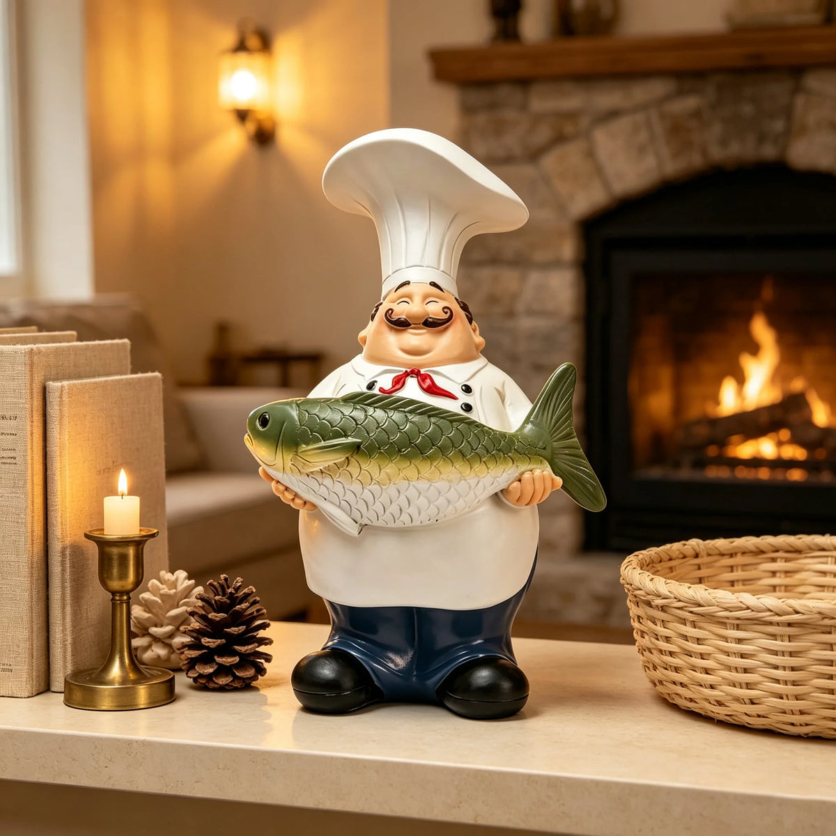 Hand-Painted Resin Chef Statue Decoration