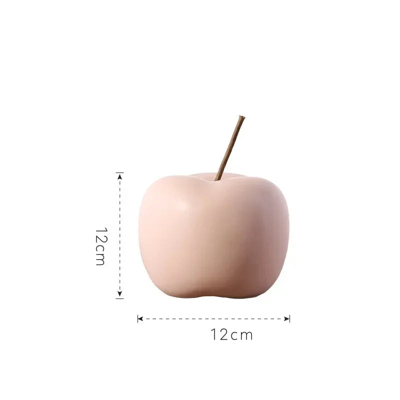 Nordic Ceramic Apple Sculpture