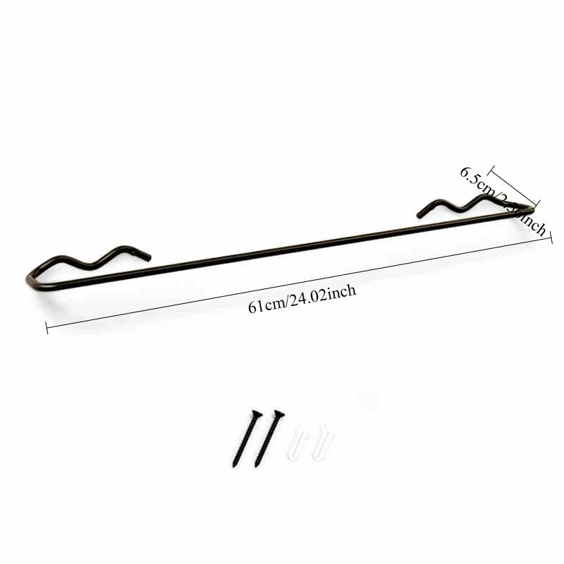 Dopamine Wave Cast Iron Wall-Mounted Towel Bar | Modern Bathroom Towel Rack Organizer