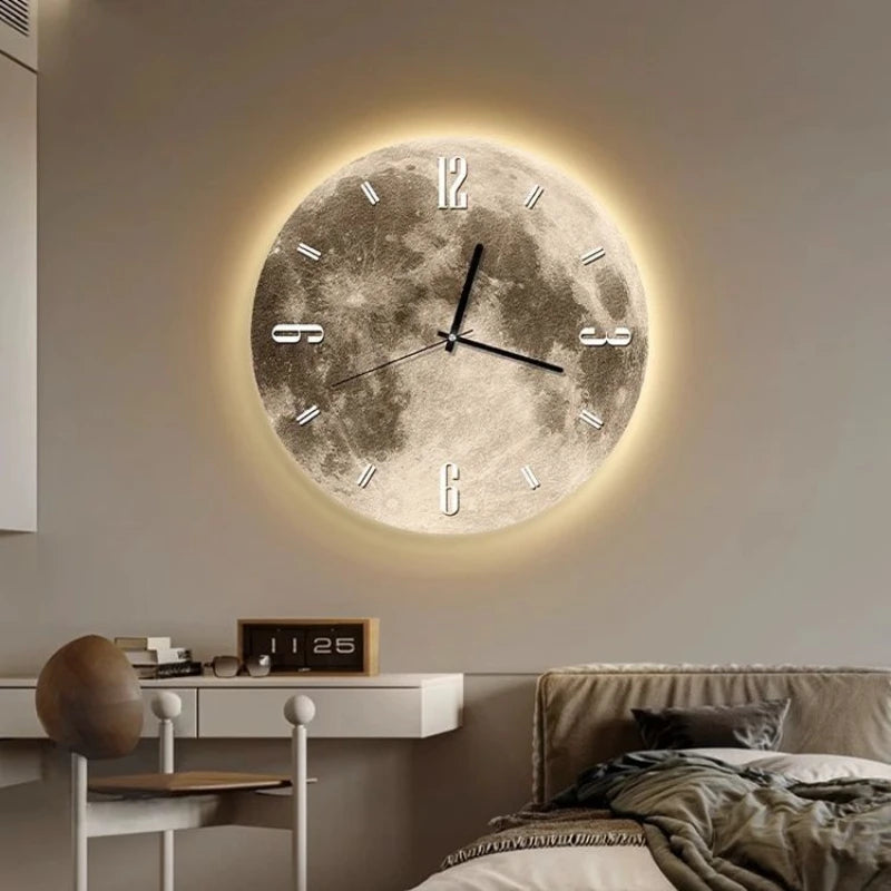 LunaGlow 20-Inch LED Moon Wall Clock