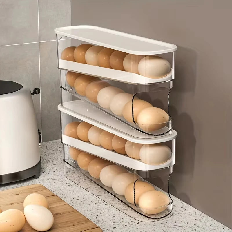 2-Tier Automatic Rolling Egg Storage Box
