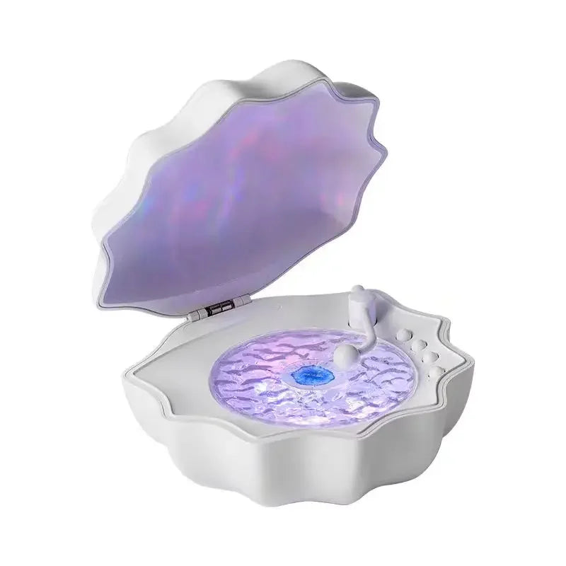 Shell Bluetooth Speaker with 7-Color Aurora Light and White Noise