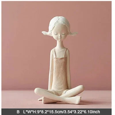 Simple Nordic Girl Heart Statuette Collection