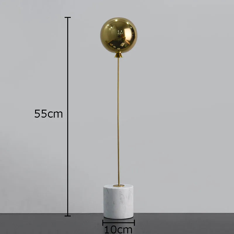 Minimalist Balloon Sculpture with Marble Base