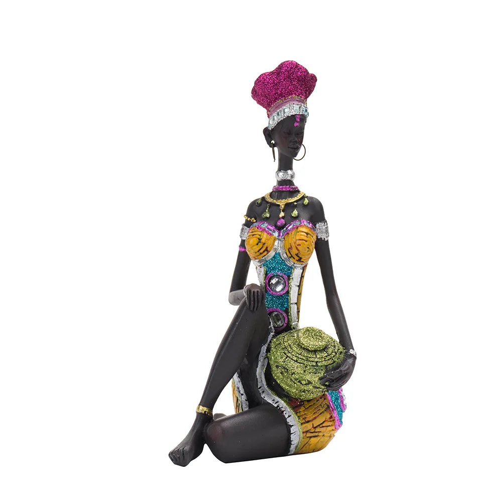 Abstract African Woman Resin Sculpture