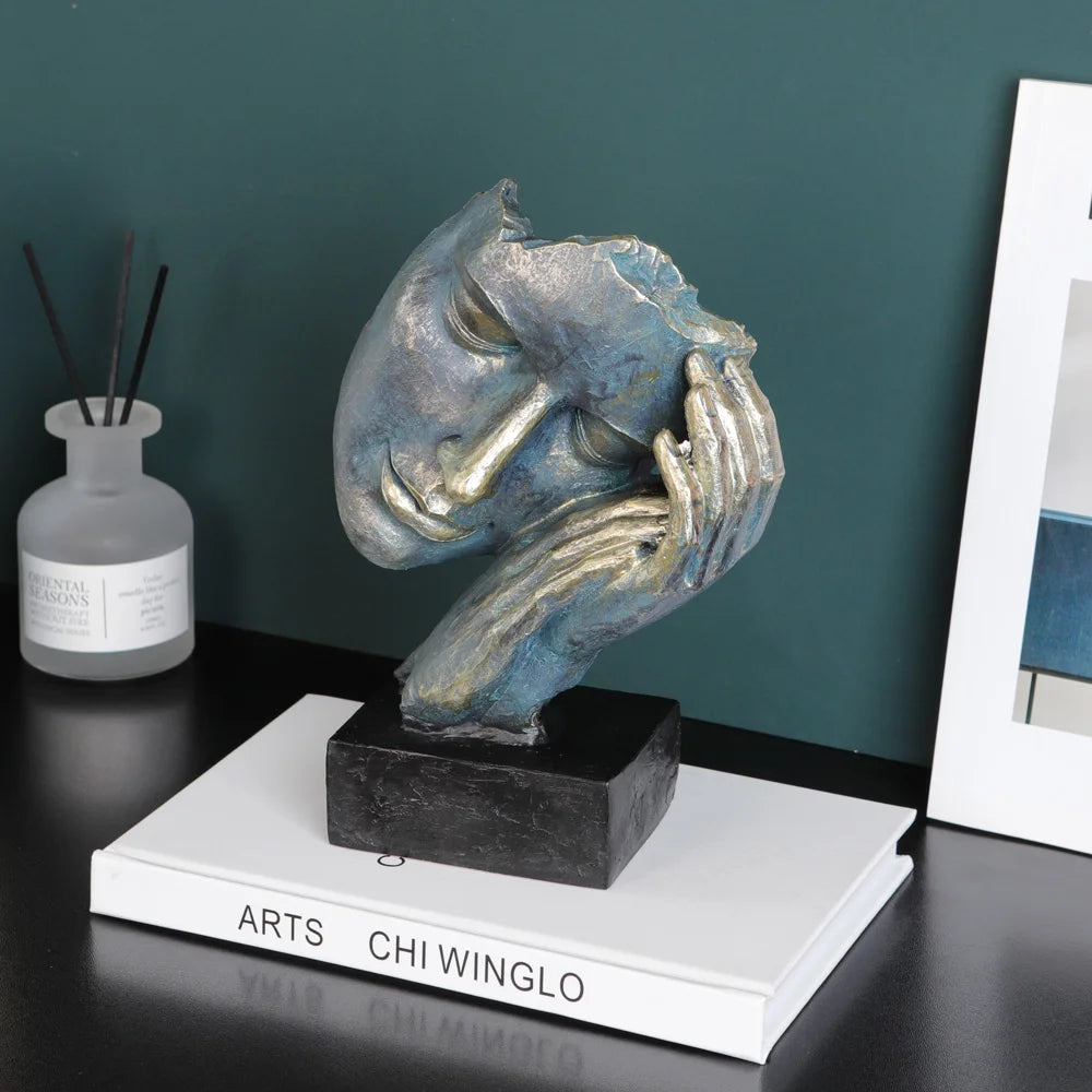 Vintage Resin Face Sculpture