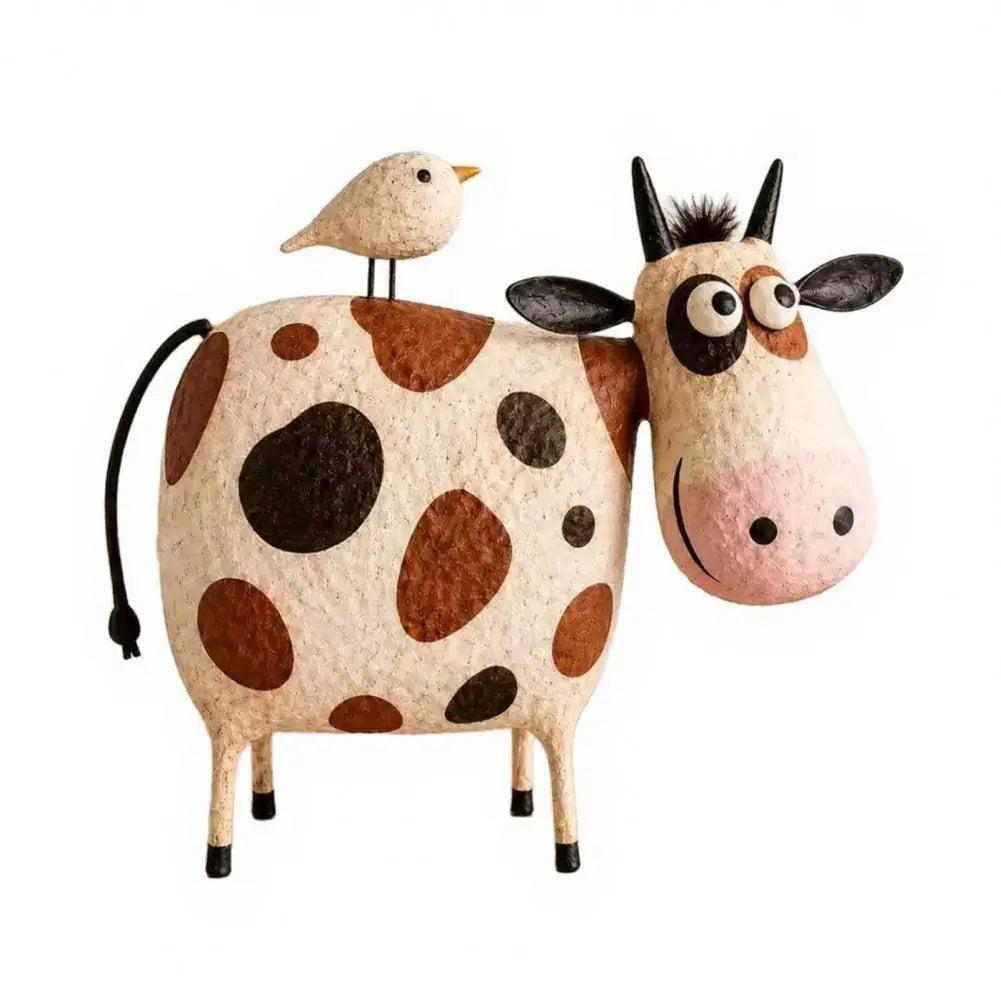 Rustic Farmhouse Cow Resin Statue