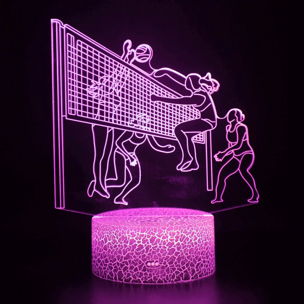 3D Volleyball LED Night Light