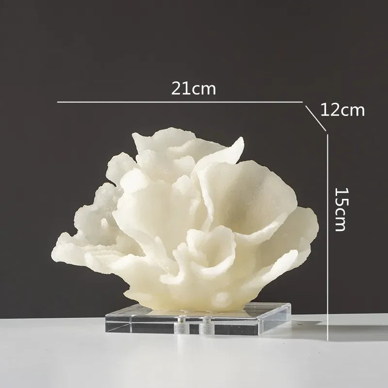 Decorative Faux Coral Sculpture on Crystal Base