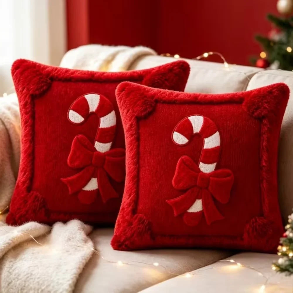 Christmas Candy Cane Throw Pillow Cover