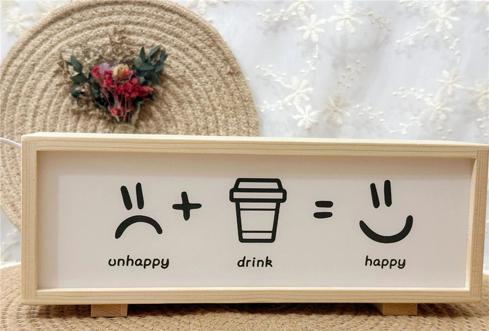 LED Wooden Acrylic Message Night Light