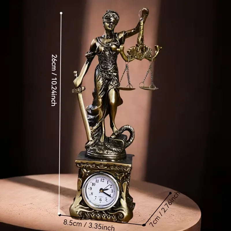 Retro Round-Bottom Desk Decor-Justice Goddess Resin Statue