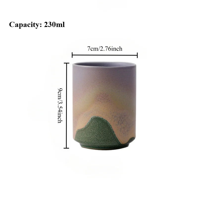 Handmade Rough Pottery Tea Cup for Gongfu Brewing, 230 ml