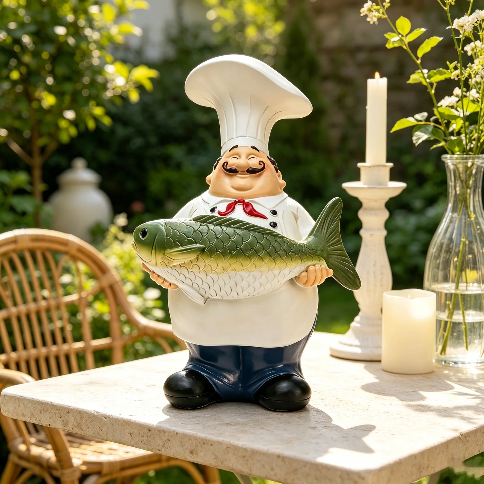 Hand-Painted Resin Chef Statue Decoration