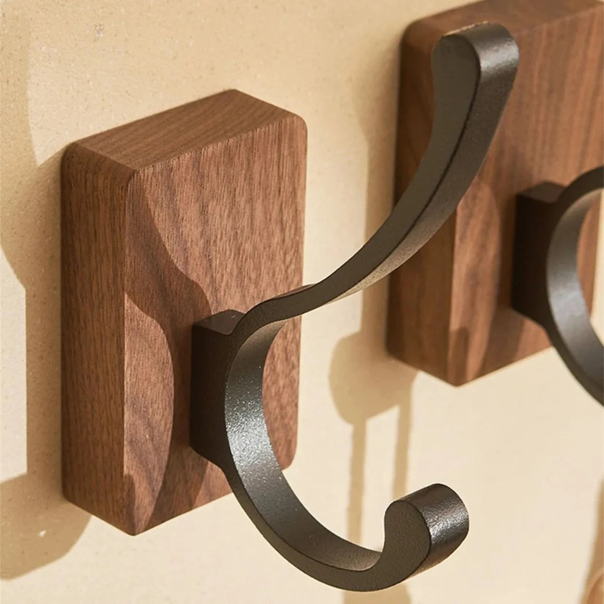 Modern Walnut Wood Wall Hook