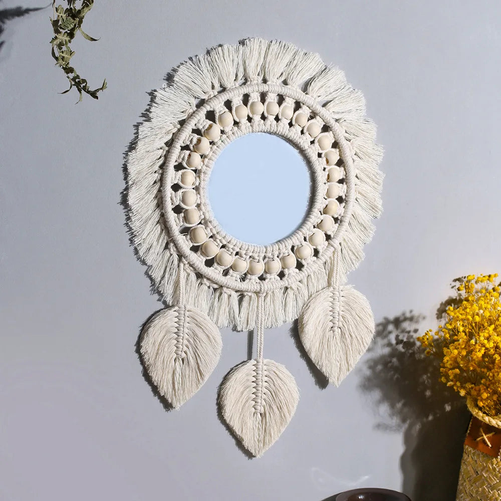 The Sunburst Handcrafted Macrame Mirror