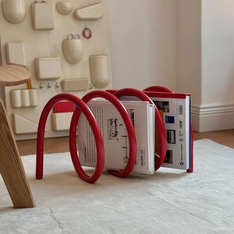 Modern Nordic Metal Book &amp; Magazine Organizer