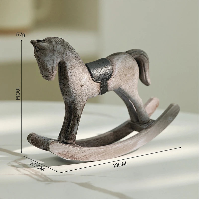 Hand-Finished Retro Wooden Rocking Horse Decor