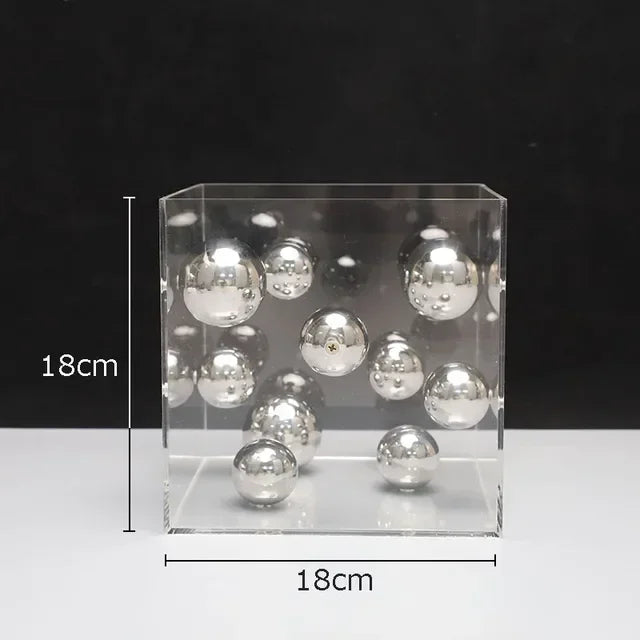 Modern Metal Ball Cube Ornament